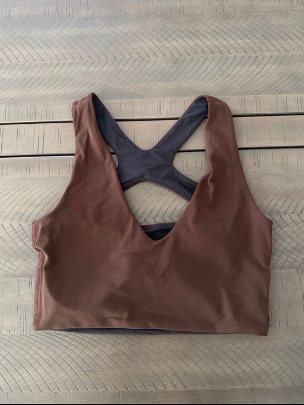 lululemon athletica Reversible Brown & Charcoal Racerback Sports Bra